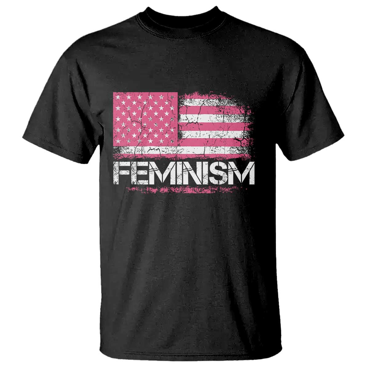 Feminism Feminist Pink American Flag T Shirt Patriotic Womens Rights TS11 Black Print Your Wear
