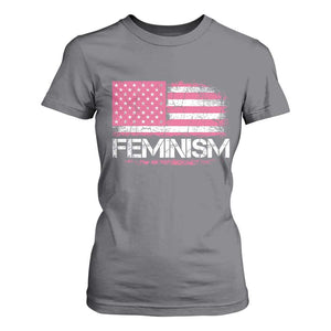 Feminism Feminist Pink American Flag T Shirt For Women Patriotic Womens Rights