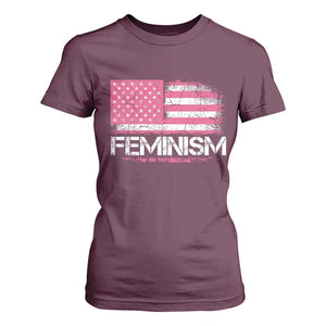 Feminism Feminist Pink American Flag T Shirt For Women Patriotic Womens Rights