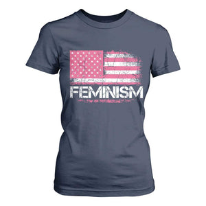 Feminism Feminist Pink American Flag T Shirt For Women Patriotic Womens Rights