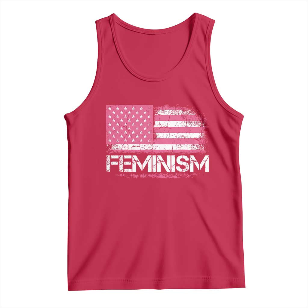 Feminism Feminist Pink American Flag Tank Top Patriotic Womens Rights