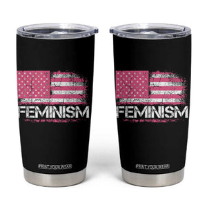 Feminism Feminist Pink American Flag Tumbler Cup Patriotic Womens Rights
