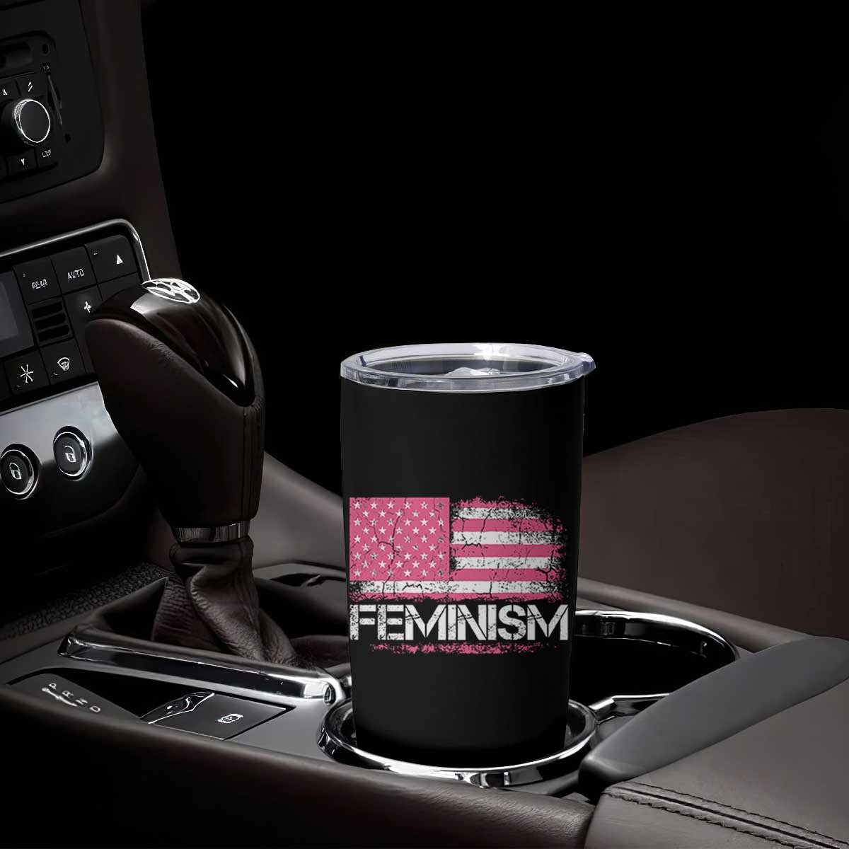 Feminism Feminist Pink American Flag Tumbler Cup Patriotic Womens Rights