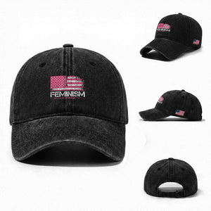 Feminism Feminist Pink American Flag Washed Cotton Baseball Cap Patriotic Womens Rights