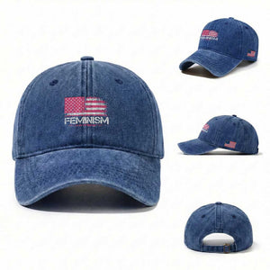 Feminism Feminist Pink American Flag Washed Cotton Baseball Cap Patriotic Womens Rights