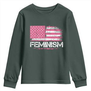 Feminism Feminist Pink American Flag Youth Sweatshirt Patriotic Womens Rights