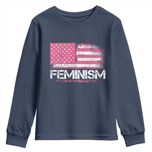 Feminism Feminist Pink American Flag Youth Sweatshirt Patriotic Womens Rights
