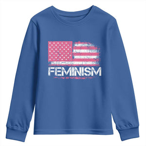 Feminism Feminist Pink American Flag Youth Sweatshirt Patriotic Womens Rights