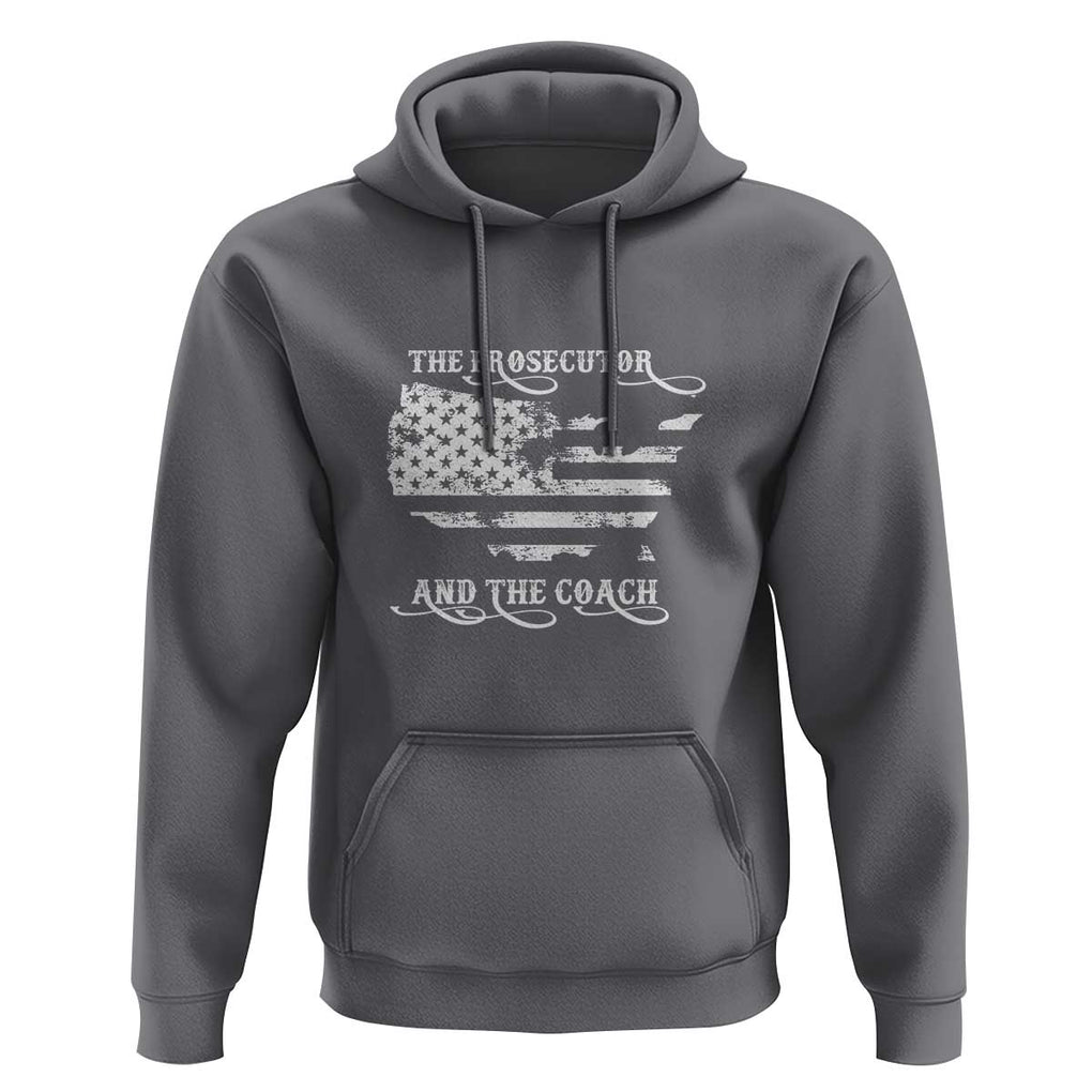 Harris Walz 2024 Hoodie The Prosecutor And The Coach Vintage American Flag TS11 Charcoal Print Your Wear