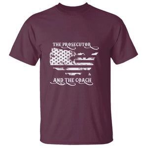 Harris Walz 2024 T Shirt The Prosecutor And The Coach Vintage American Flag TS11 Maroon Print Your Wear