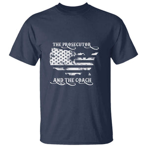 Harris Walz 2024 T Shirt The Prosecutor And The Coach Vintage American Flag TS11 Navy Print Your Wear