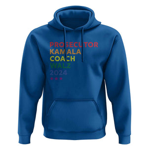 Harris Walz Supporter Hoodie Prosecutor Kamala Coach Walz 2024 Star LGBT Rainbow Flag TS11 Royal Blue Print Your Wear