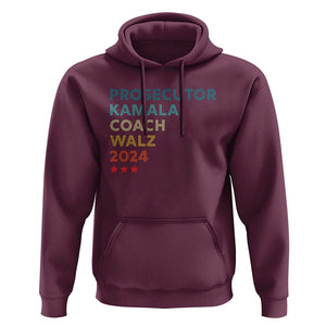 Harris Walz Supporter Hoodie Prosecutor Kamala Coach Walz 2024 Retro Star TS11 Maroon Print Your Wear
