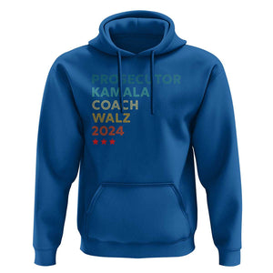 Harris Walz Supporter Hoodie Prosecutor Kamala Coach Walz 2024 Retro Star TS11 Royal Blue Print Your Wear