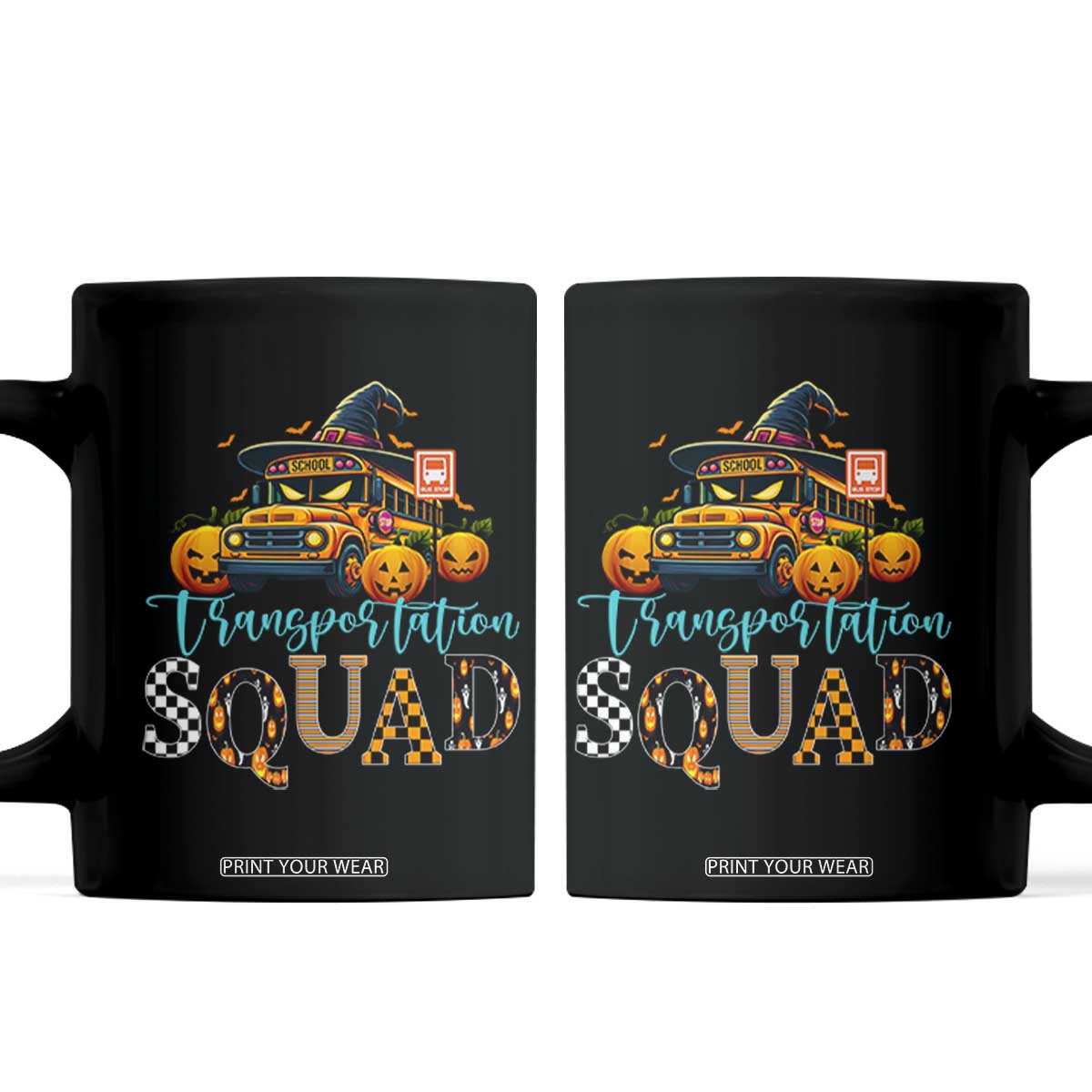 Halloween School Bus Driver Coffee Mug Transportation Squad Pumpkin Witch TS11 Black Print Your Wear