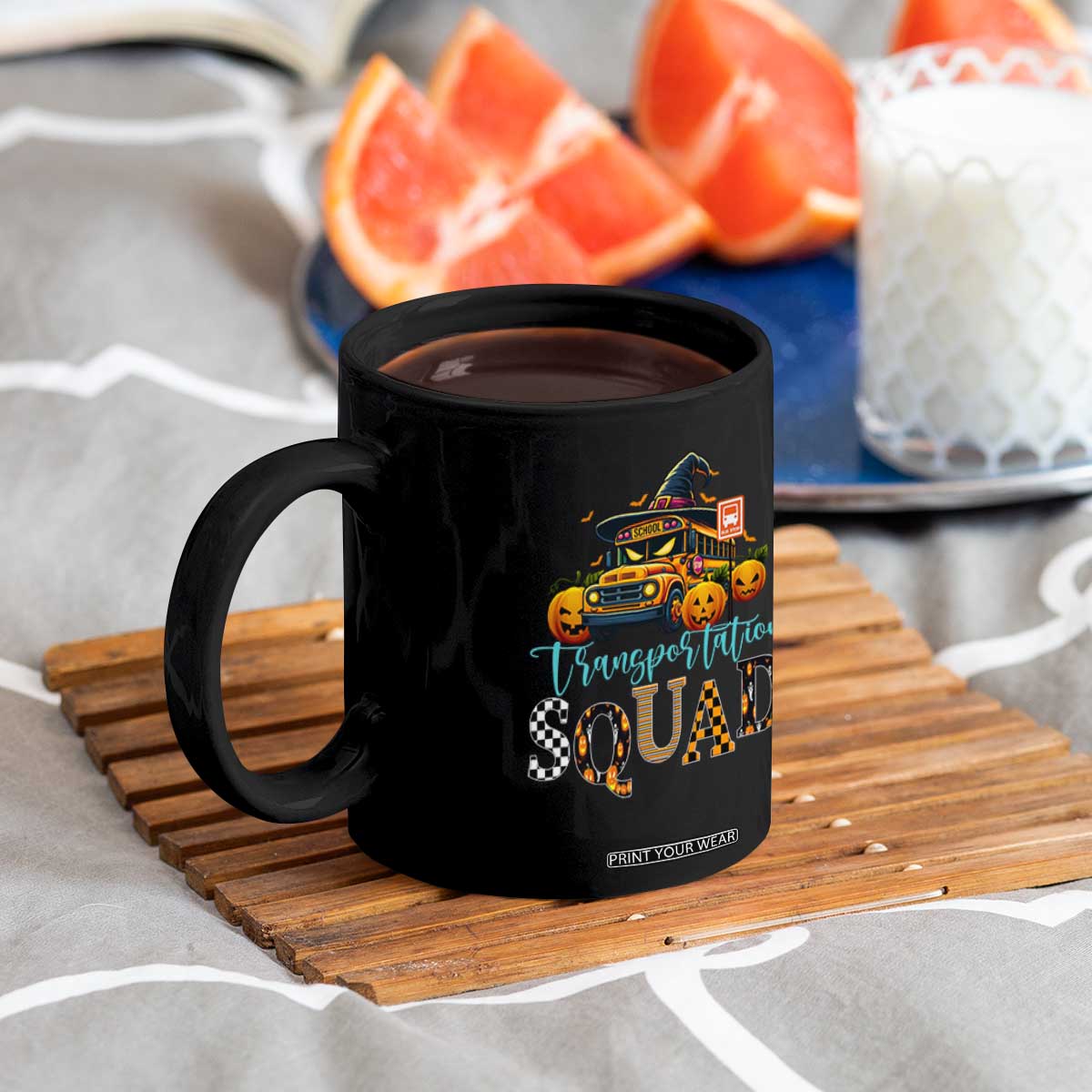Halloween School Bus Driver Coffee Mug Transportation Squad Pumpkin Witch TS11 Print Your Wear