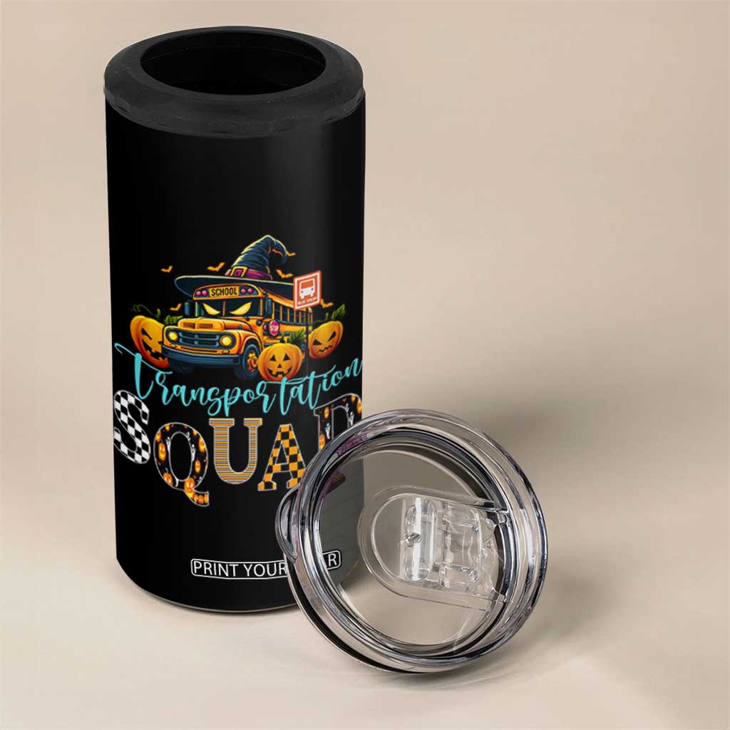 Halloween School Bus Driver 4 in 1 Can Cooler Tumbler Transportation Squad Pumpkin Witch TS11 Print Your Wear