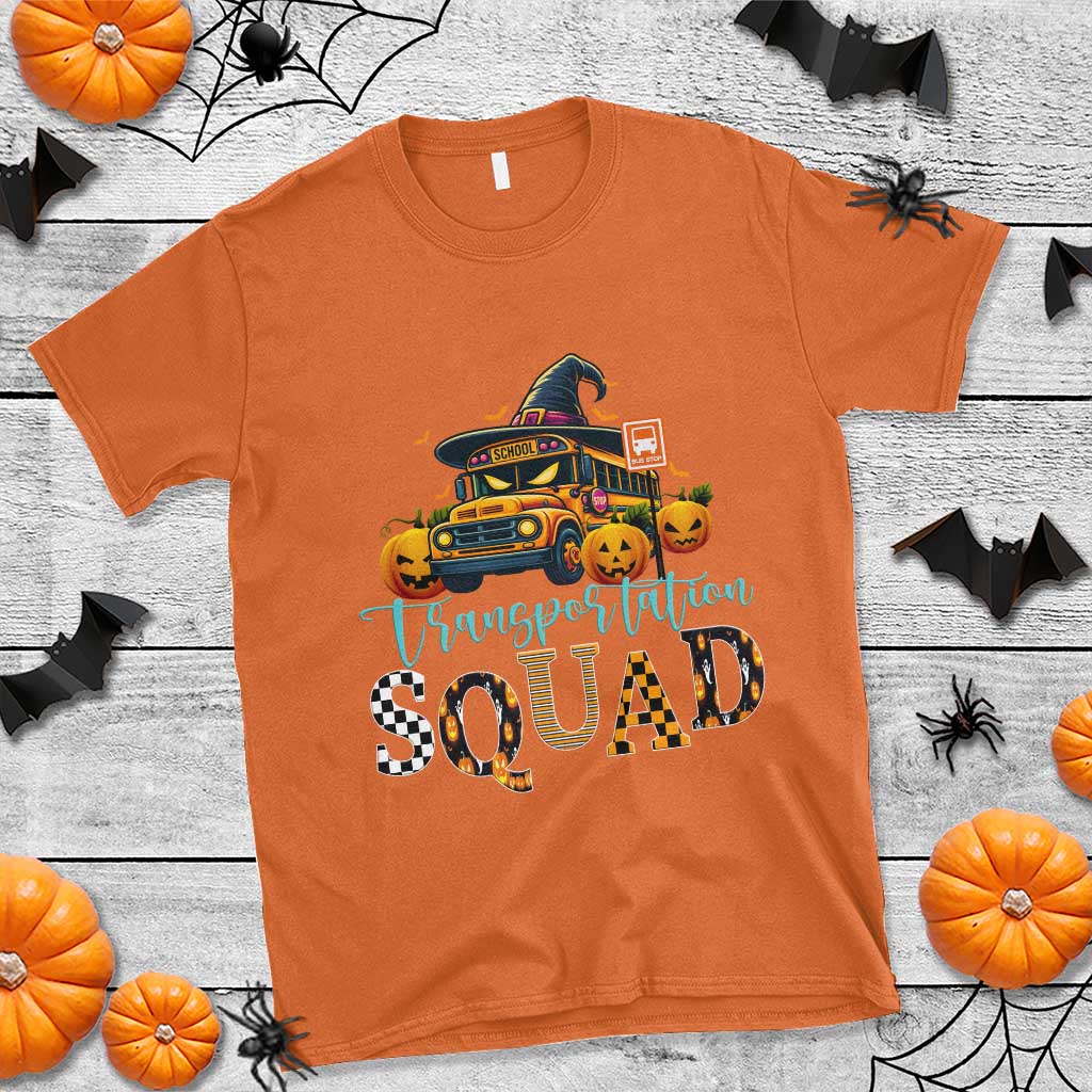 Halloween School Bus Driver T Shirt Transportation Squad Pumpkin Witch TS11 Orange Print Your Wear