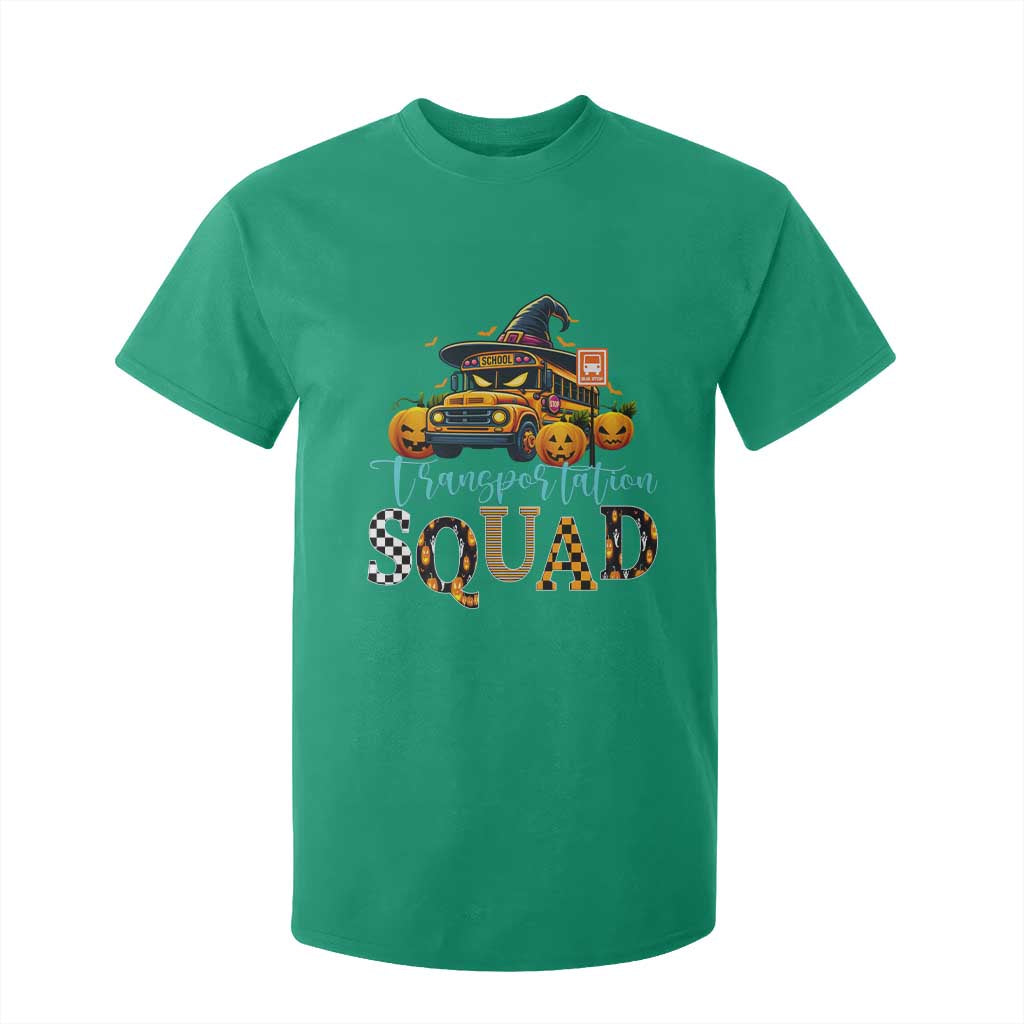 Halloween School Bus Driver T Shirt For Kid Transportation Squad Pumpkin Witch TS11 Irish Green Print Your Wear