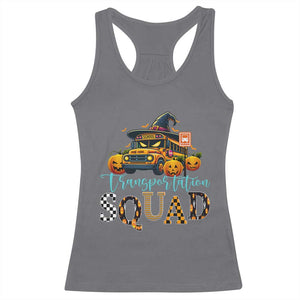 Halloween School Bus Driver Racerback Tank Top Transportation Squad Pumpkin Witch TS11 Charcoal Print Your Wear