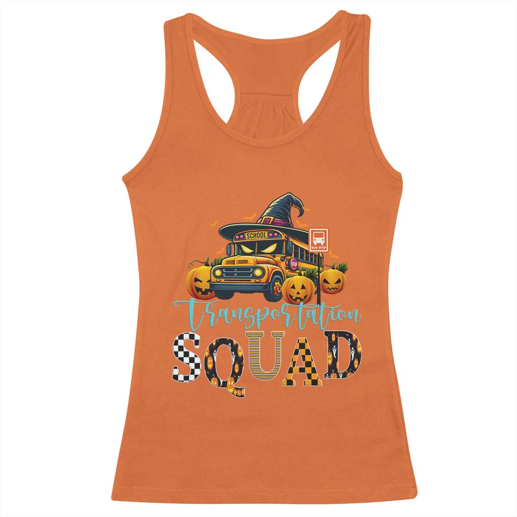 Halloween School Bus Driver Racerback Tank Top Transportation Squad Pumpkin Witch TS11 Orange Print Your Wear