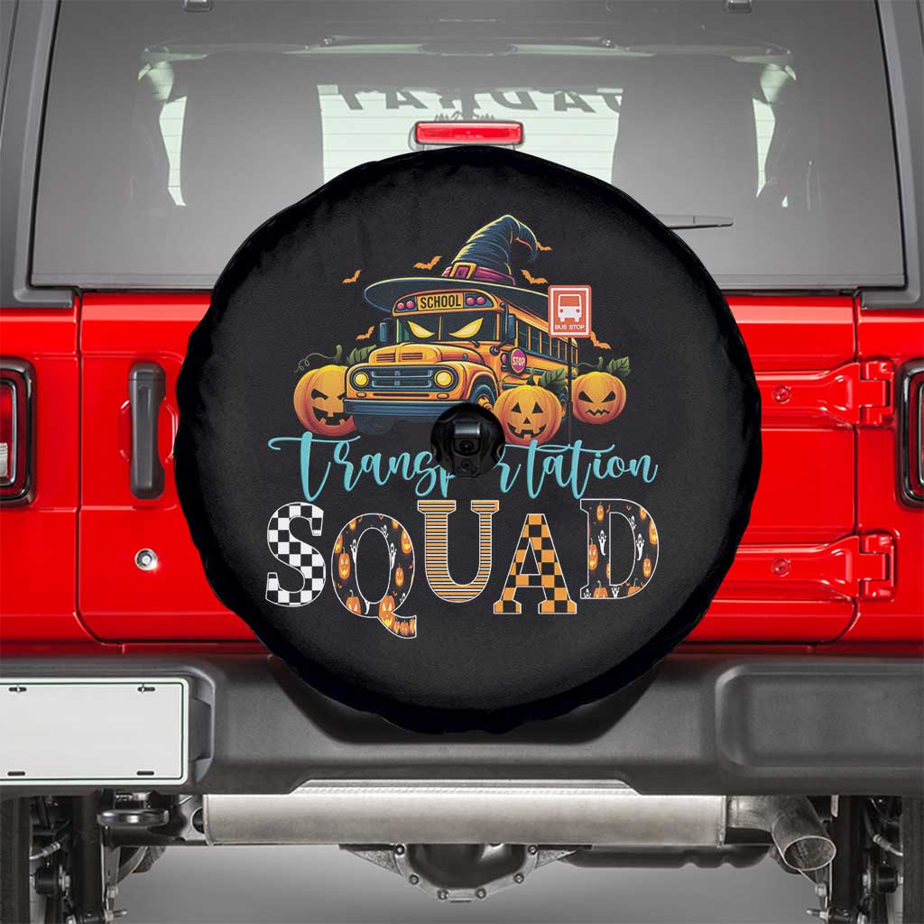 Halloween School Bus Driver Spare Tire Cover Transportation Squad Pumpkin Witch TS11 Black Print Your Wear