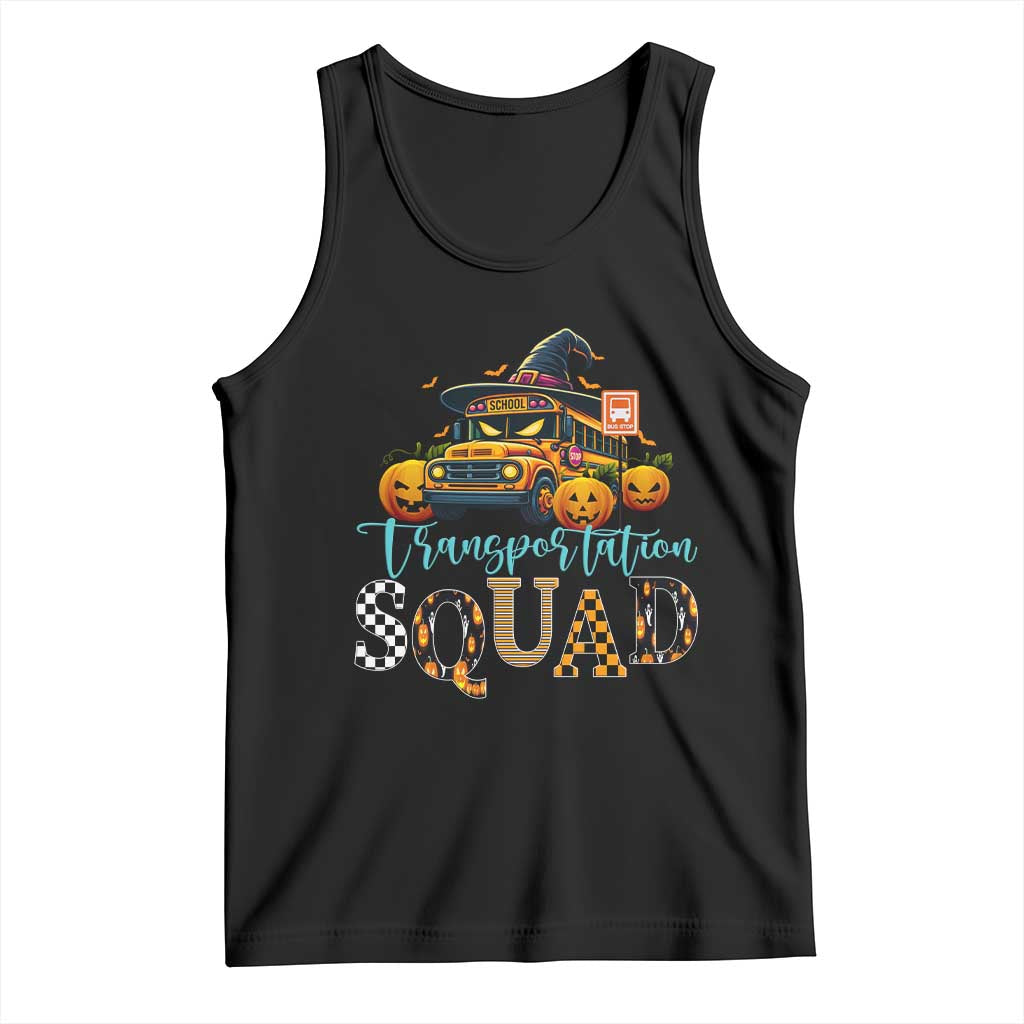 Halloween School Bus Driver Tank Top Transportation Squad Pumpkin Witch TS11 Black Print Your Wear