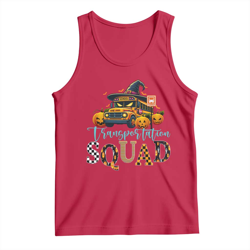 Halloween School Bus Driver Tank Top Transportation Squad Pumpkin Witch TS11 Red Print Your Wear