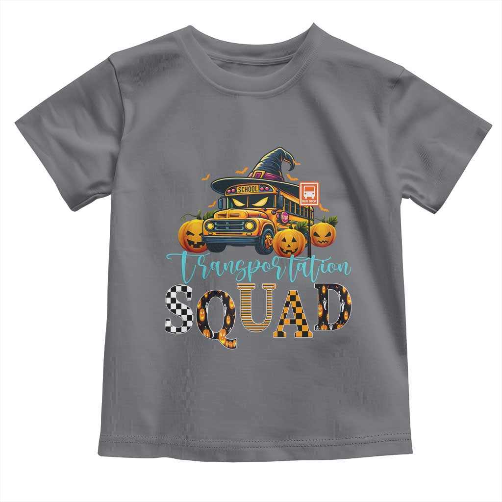 Halloween School Bus Driver Toddler T Shirt Transportation Squad Pumpkin Witch TS11 Charcoal Print Your Wear