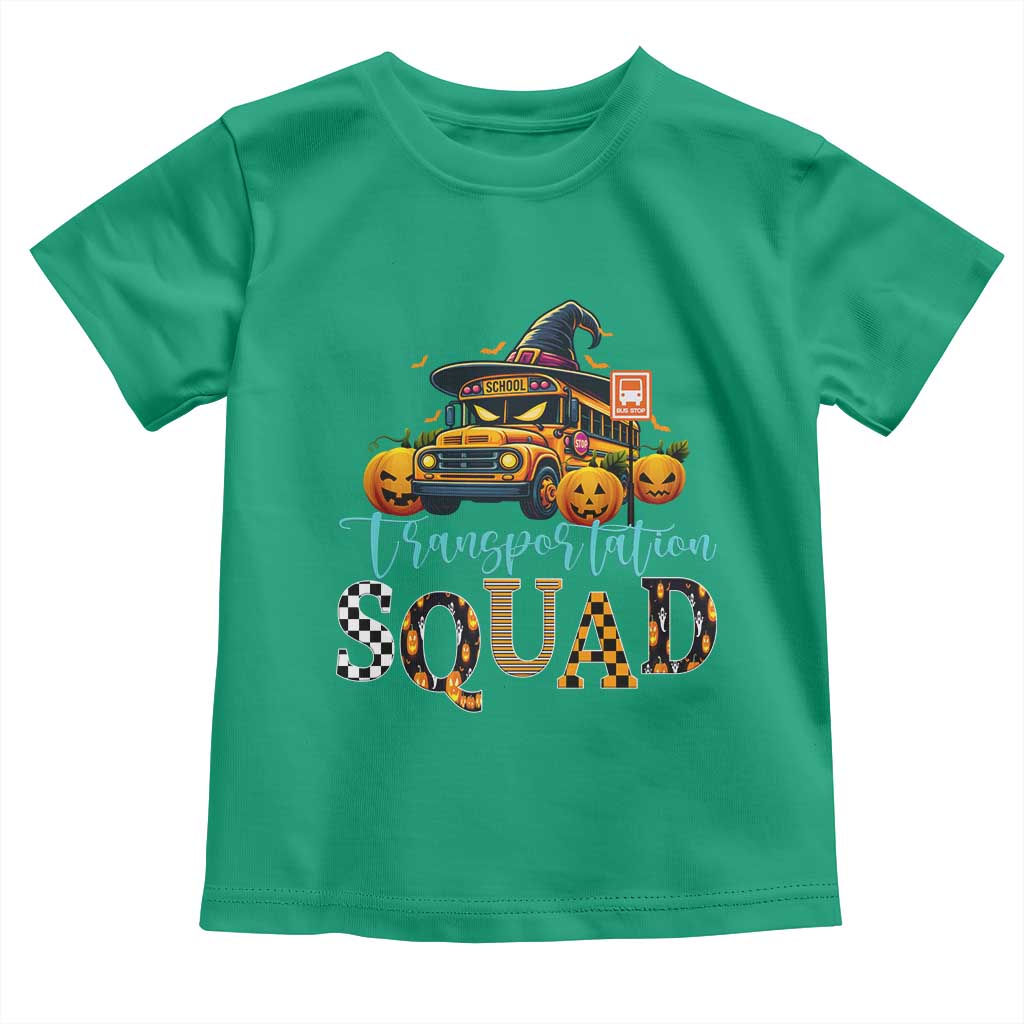 Halloween School Bus Driver Toddler T Shirt Transportation Squad Pumpkin Witch TS11 Irish Green Print Your Wear