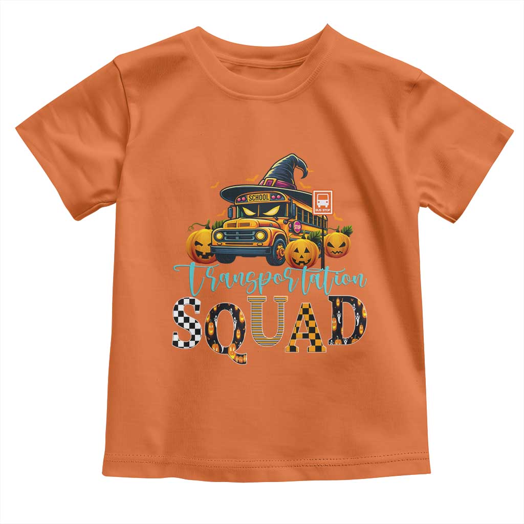 Halloween School Bus Driver Toddler T Shirt Transportation Squad Pumpkin Witch TS11 Orange Print Your Wear