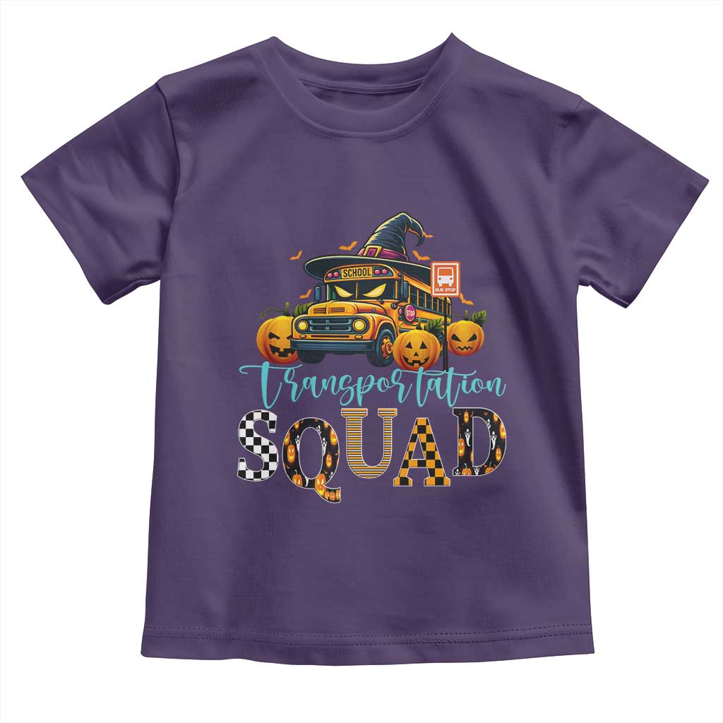 Halloween School Bus Driver Toddler T Shirt Transportation Squad Pumpkin Witch TS11 Purple Print Your Wear