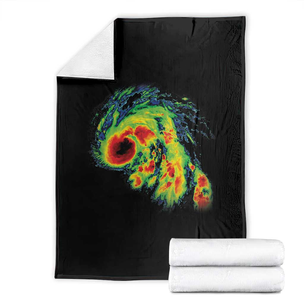 Hurricane Helene Throw Blanket Meteorologist Weather Radar Image Storm Chasing TS11 Black Print Your Wear