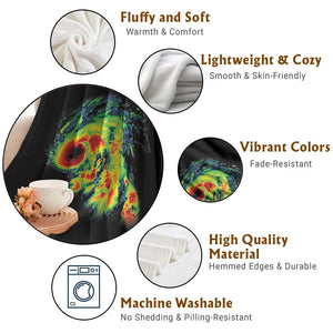 Hurricane Helene Throw Blanket Meteorologist Weather Radar Image Storm Chasing TS11 Print Your Wear