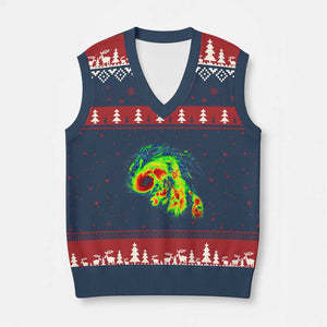 Hurricane Helene V-Neck Knit Sweater Vest Meteorologist Weather Radar Image Storm Chasing TS11 Navy Red Print Your Wear