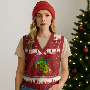 Hurricane Helene V-Neck Knit Sweater Vest Meteorologist Weather Radar Image Storm Chasing TS11 Red Beige Print Your Wear