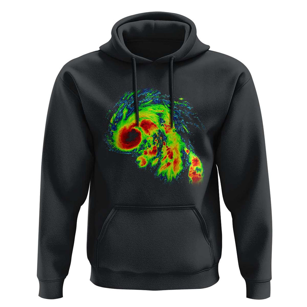 Hurricane Helene Hoodie Meteorologist Weather Radar Image Storm Chasing TS11 Black Print Your Wear