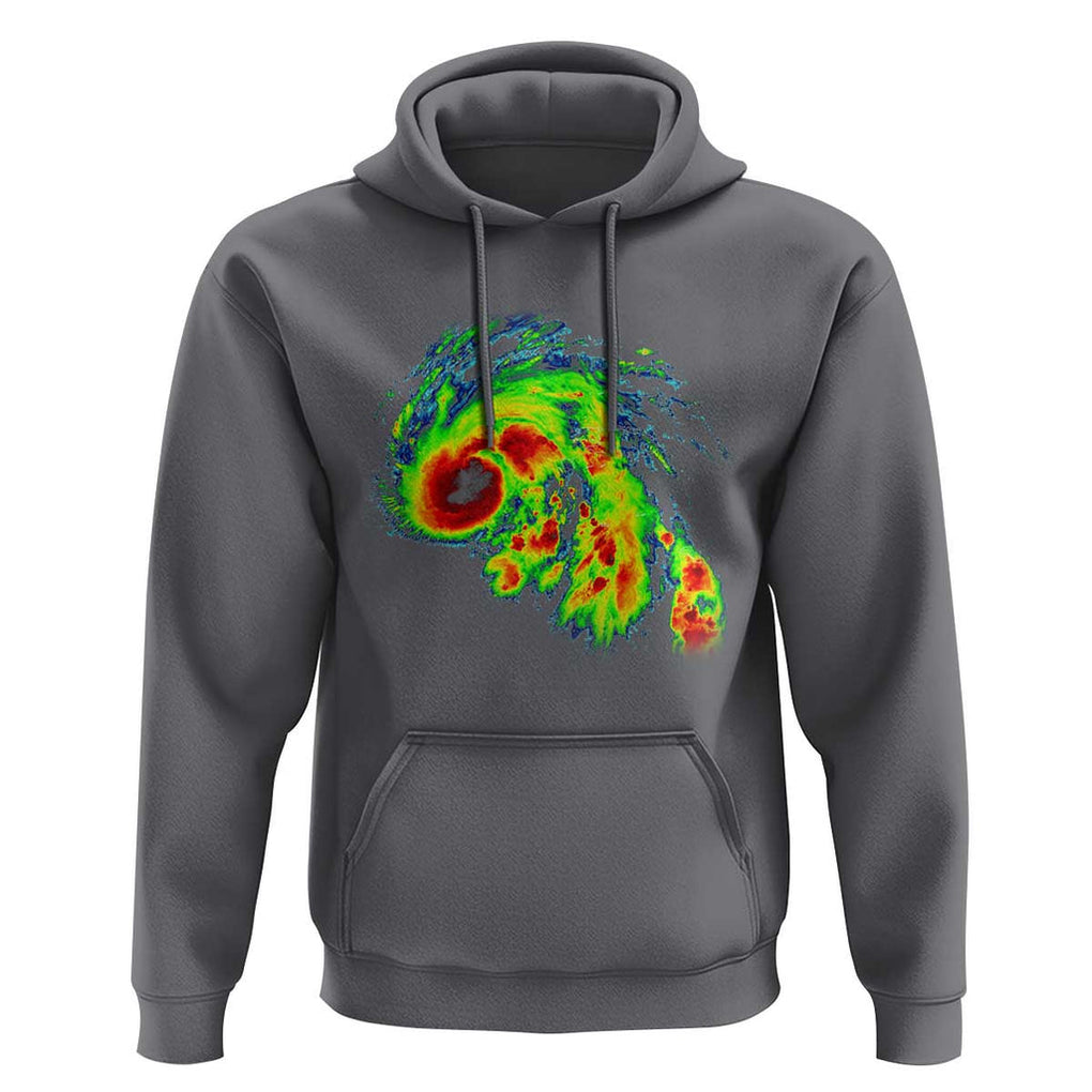 Hurricane Helene Hoodie Meteorologist Weather Radar Image Storm Chasing TS11 Charcoal Print Your Wear