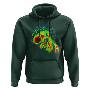 Hurricane Helene Hoodie Meteorologist Weather Radar Image Storm Chasing TS11 Dark Forest Green Print Your Wear