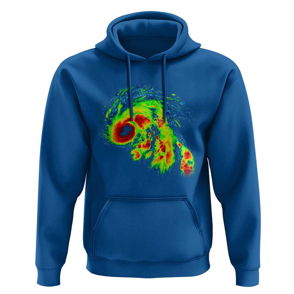 Hurricane Helene Hoodie Meteorologist Weather Radar Image Storm Chasing TS11 Royal Blue Print Your Wear