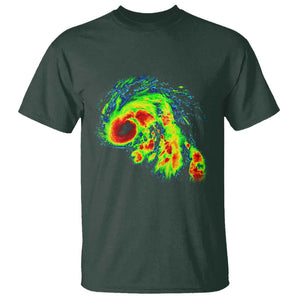 Hurricane Helene T Shirt Meteorologist Weather Radar Image Storm Chasing TS11 Dark Forest Green Print Your Wear