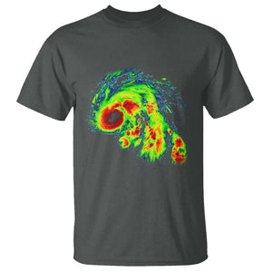 Hurricane Helene T Shirt Meteorologist Weather Radar Image Storm Chasing TS11 Dark Heather Print Your Wear