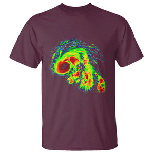 Hurricane Helene T Shirt Meteorologist Weather Radar Image Storm Chasing TS11 Maroon Print Your Wear