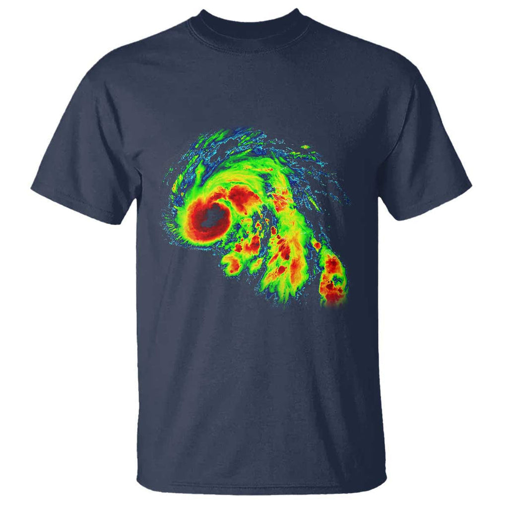 Hurricane Helene T Shirt Meteorologist Weather Radar Image Storm Chasing TS11 Navy Print Your Wear