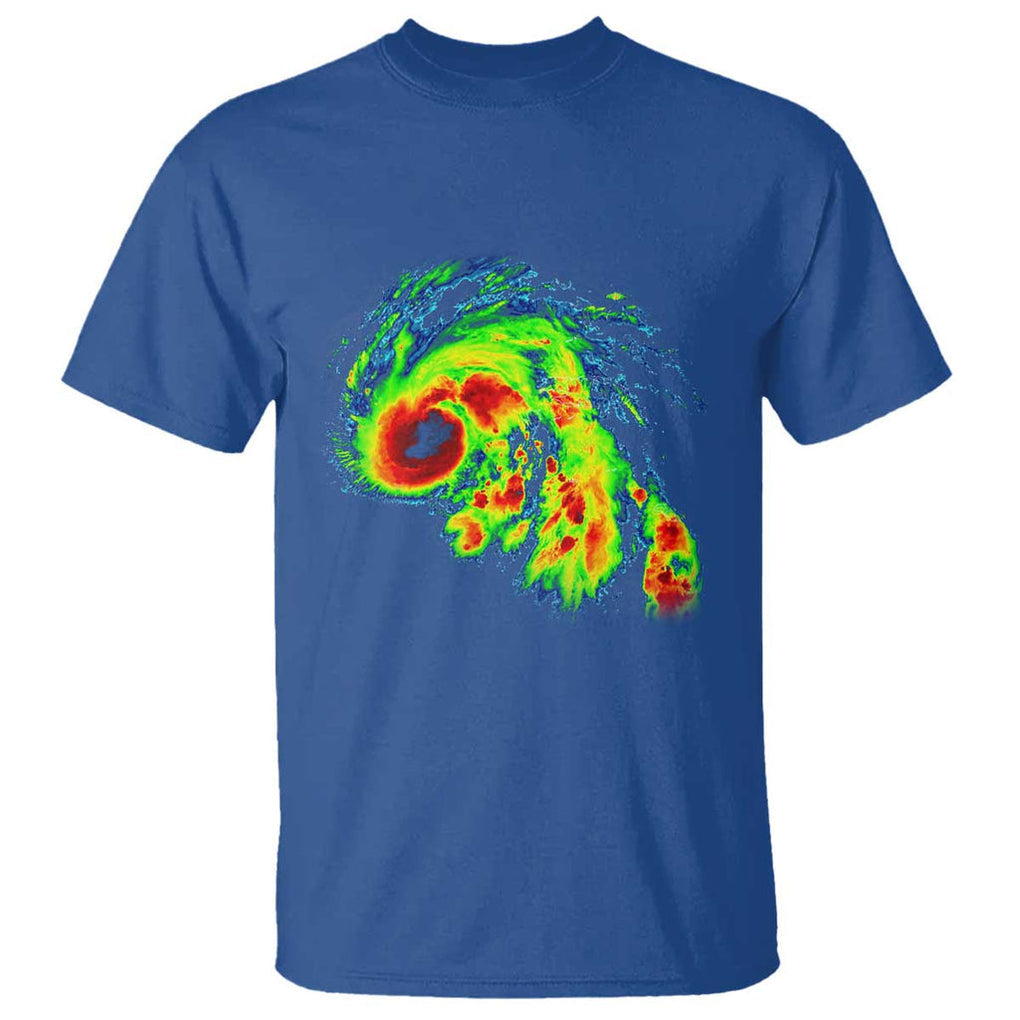 Hurricane Helene T Shirt Meteorologist Weather Radar Image Storm Chasing TS11 Royal Blue Print Your Wear