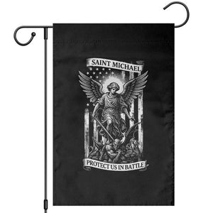 Saint Michael Protect Us In Battle Garden Flag American Flag Catholic Christian Faith TS11 Black Print Your Wear