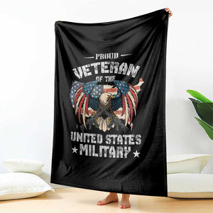 Proud Veteran Of The Military Throw Blanket Veteran's Day Eagle American Flag TS11 Print Your Wear