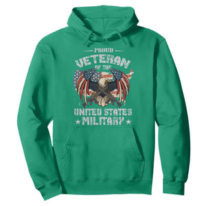 Proud Veteran Of The Military Hoodie Veteran's Day Eagle American Flag TS11 Irish Green Print Your Wear