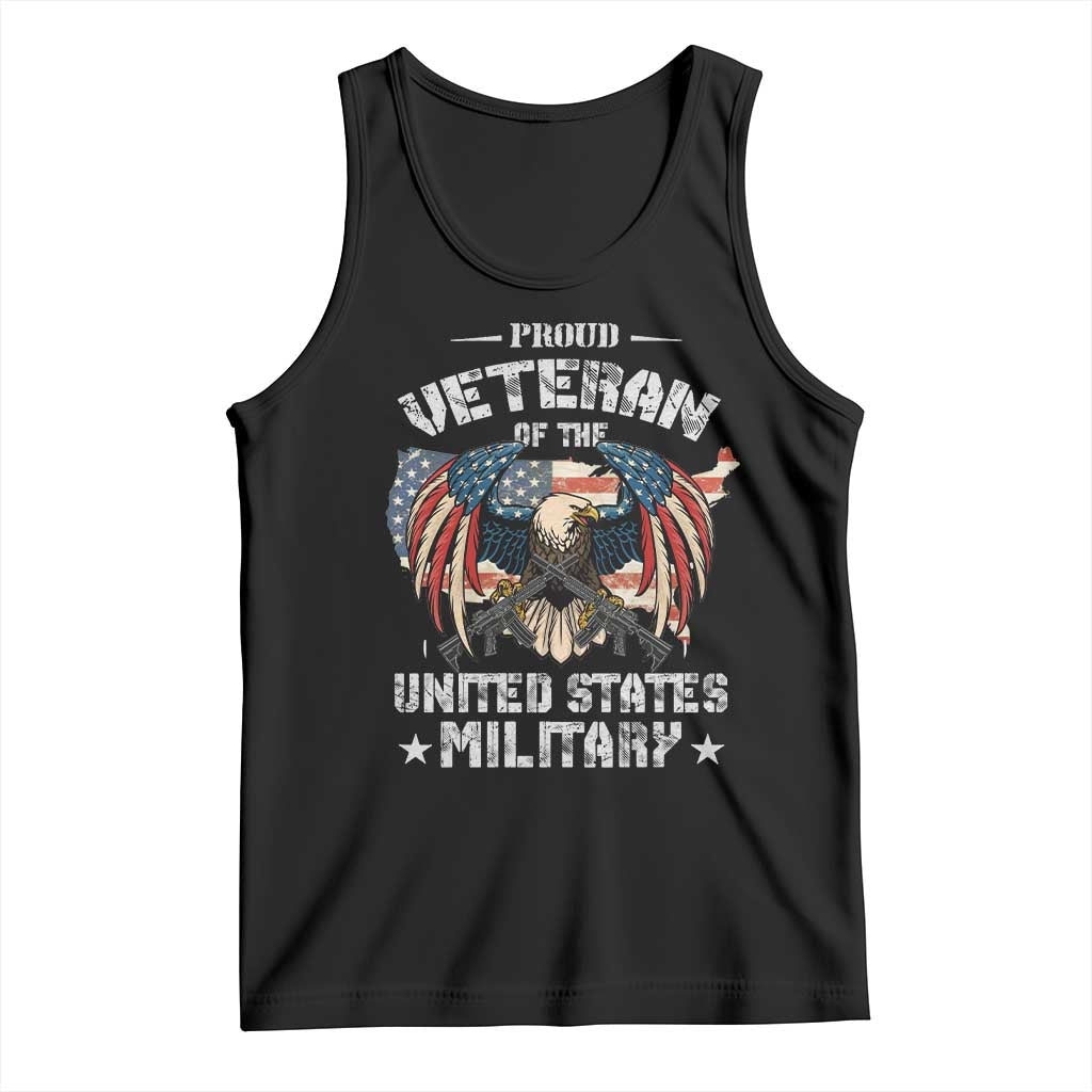 Proud Veteran Of The Military Tank Top Veteran's Day Eagle American Flag TS11 Black Print Your Wear