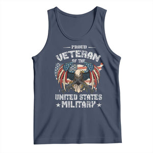 Proud Veteran Of The Military Tank Top Veteran's Day Eagle American Flag TS11 Navy Print Your Wear